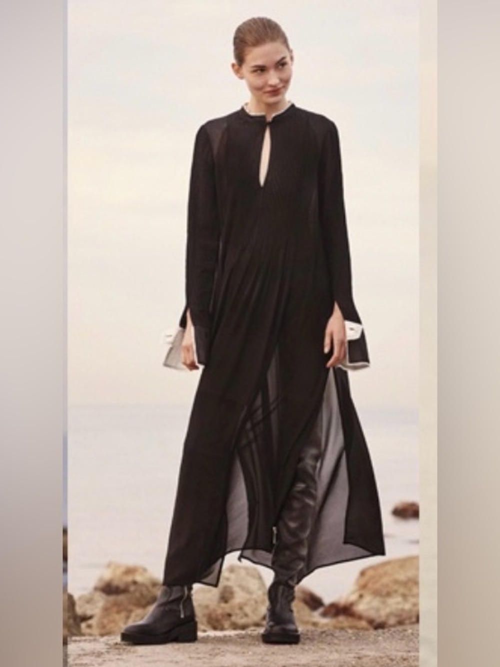 H&M Studio A/W 2017 Collection Chiffon Kaftan Semi Sheer Dress